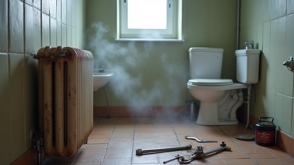 Demontaż grzejnika łazienkowego w bloku