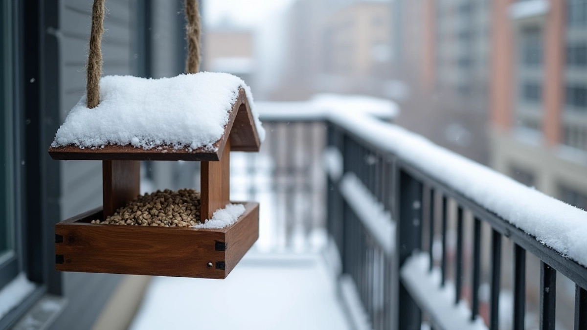 karmnik na balkon w bloku