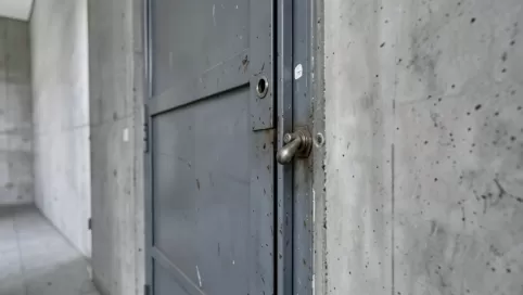 Drzwi do klatki schodowej w bloku