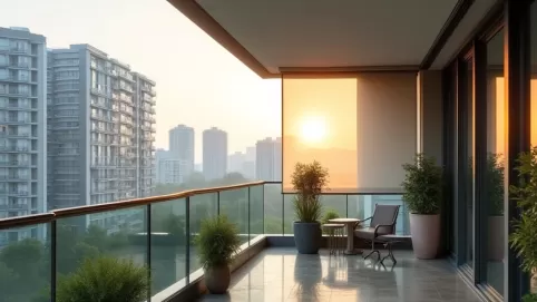 Roleta na balkon w bloku