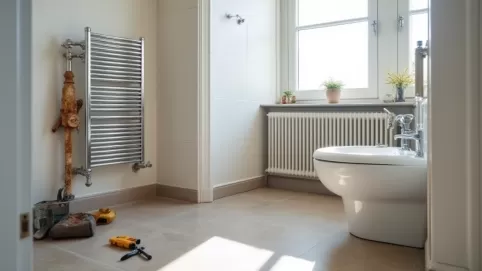 Wymiana grzejnika łazienkowego w bloku