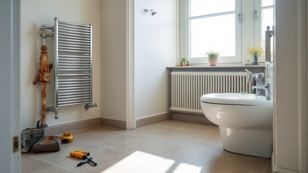 Wymiana grzejnika łazienkowego w bloku