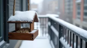 karmnik na balkon w bloku
